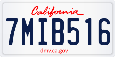 CA license plate 7MIB516