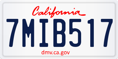 CA license plate 7MIB517