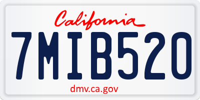 CA license plate 7MIB520