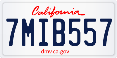 CA license plate 7MIB557