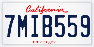 CA license plate 7MIB559