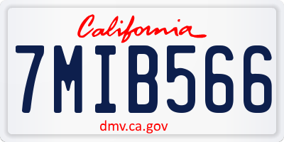 CA license plate 7MIB566