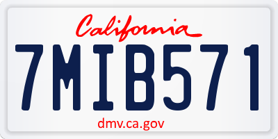 CA license plate 7MIB571