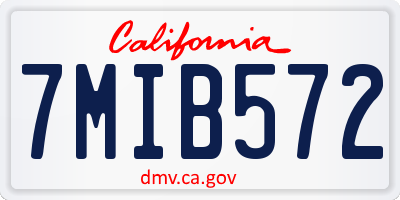 CA license plate 7MIB572