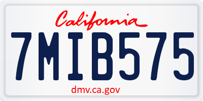 CA license plate 7MIB575