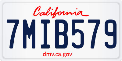 CA license plate 7MIB579