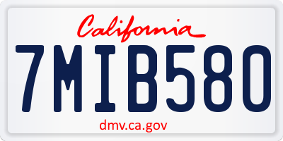 CA license plate 7MIB580