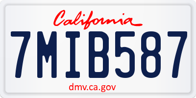 CA license plate 7MIB587