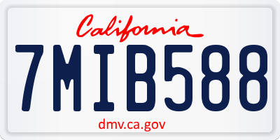 CA license plate 7MIB588