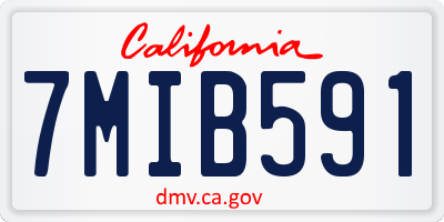 CA license plate 7MIB591