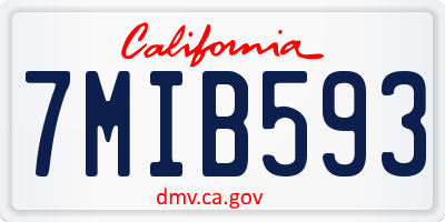 CA license plate 7MIB593
