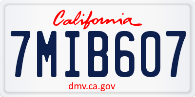 CA license plate 7MIB607