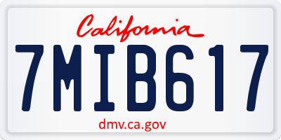 CA license plate 7MIB617