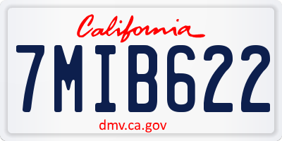 CA license plate 7MIB622