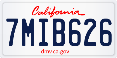 CA license plate 7MIB626
