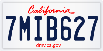 CA license plate 7MIB627