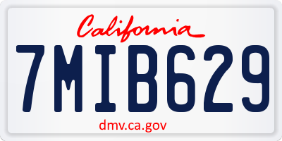 CA license plate 7MIB629