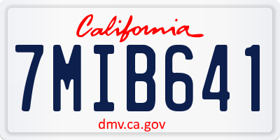 CA license plate 7MIB641