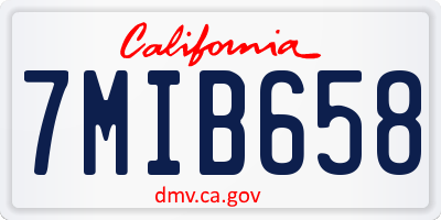CA license plate 7MIB658