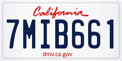 CA license plate 7MIB661