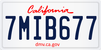 CA license plate 7MIB677