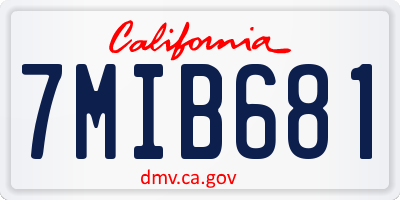 CA license plate 7MIB681