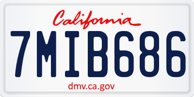 CA license plate 7MIB686