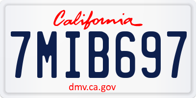 CA license plate 7MIB697