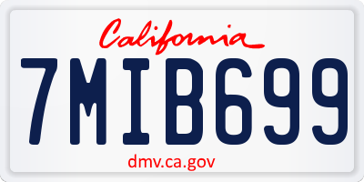 CA license plate 7MIB699