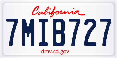 CA license plate 7MIB727