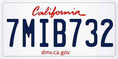 CA license plate 7MIB732