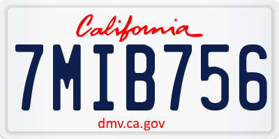 CA license plate 7MIB756