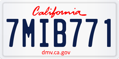 CA license plate 7MIB771