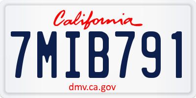 CA license plate 7MIB791