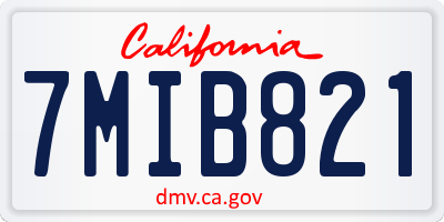 CA license plate 7MIB821