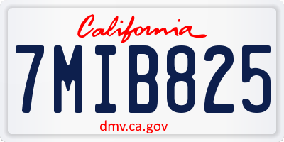 CA license plate 7MIB825