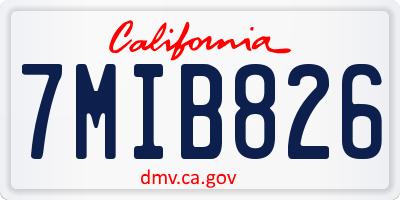 CA license plate 7MIB826