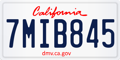 CA license plate 7MIB845