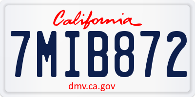 CA license plate 7MIB872