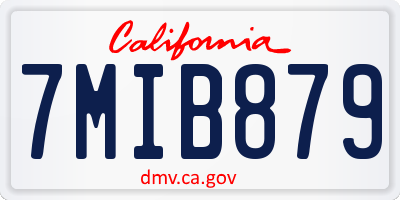 CA license plate 7MIB879
