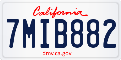 CA license plate 7MIB882