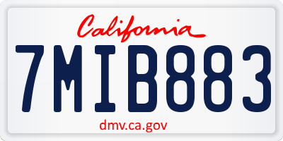 CA license plate 7MIB883