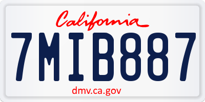 CA license plate 7MIB887