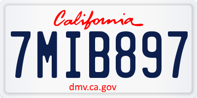 CA license plate 7MIB897