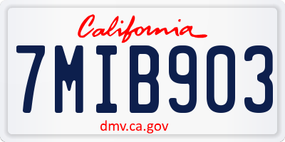 CA license plate 7MIB903