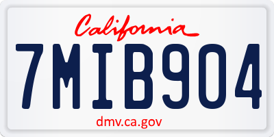CA license plate 7MIB904