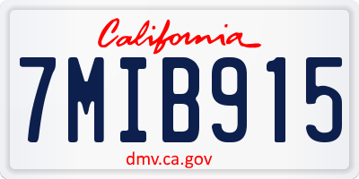 CA license plate 7MIB915