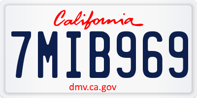 CA license plate 7MIB969