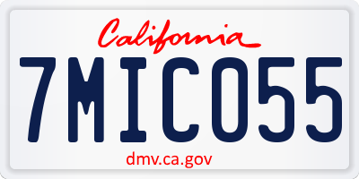 CA license plate 7MIC055
