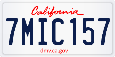 CA license plate 7MIC157
